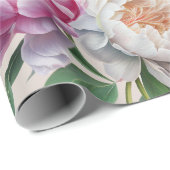 Papier Cadeau Pies roses Fêtes des mariées florales (Coin rond)