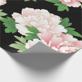 Papier Cadeau Pies roses Vintage Kimono Floral (Coin)