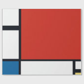 Papier Cadeau Piet Mondrian - Composition Abstrait géométrique (Plat)