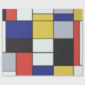 Papier Cadeau Piet Mondrian - Composition Abstrait géométrique (Plat)