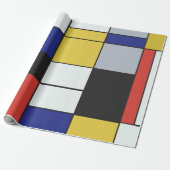 Papier Cadeau Piet Mondrian - Composition Abstrait géométrique (Déroulé)