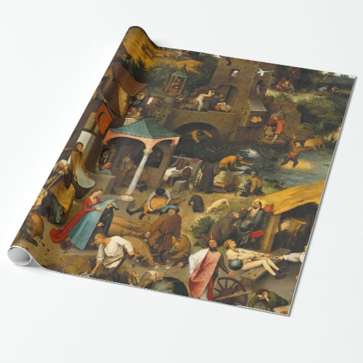 Papier Cadeau Pieter Bruegel l'Ancien - Les proverbes hollandais (Déroulé)