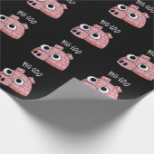 Papier Cadeau Pig-loo Drôle de Pun Igloo Fond Sombre (Coin)