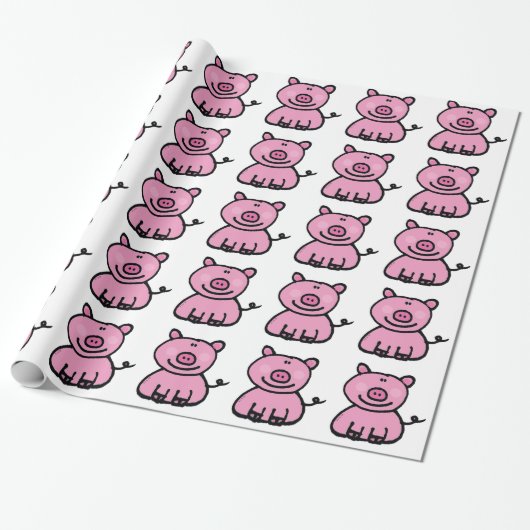 Papier Cadeau pigeon rose (Déroulé)