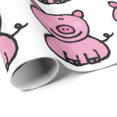 Papier Cadeau pigeon rose (Coin rond)
