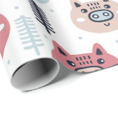 Papier Cadeau Piges de Noël| Cochons à thème (Coin rond)