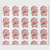 Papier Cadeau Piggy de Noël (Plat)