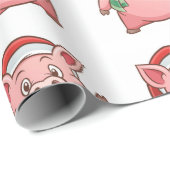 Papier Cadeau Piggy de Noël (Coin rond)