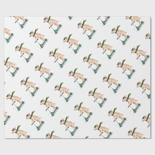 Papier Cadeau Piggy sur scooter (Plat)
