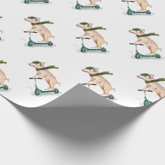 Papier Cadeau Piggy sur scooter (Coin)