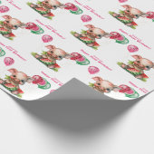Papier Cadeau Piglet mignon pastèque Anniversaire (Coin)