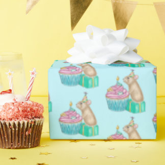 Papier Cadeau Pika Joyeux Anniversaire Cupcake papier d'envelopp
