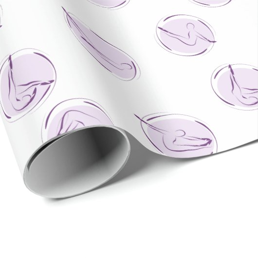 Papier Cadeau Pilates pose motif (Coin rond)