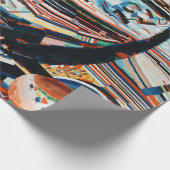 Papier Cadeau Pile de bateau en bois marron et bleu (Coin)