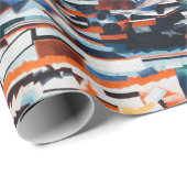 Papier Cadeau Pile de bateau en bois marron et bleu (Coin rond)