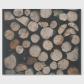 Papier Cadeau Pile de bois brun (Plat)