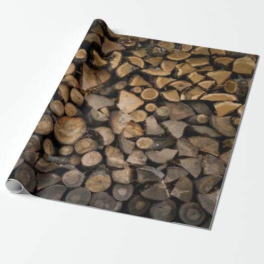 Papier Cadeau Pile de bois de feu (Déroulé)