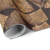 Papier Cadeau Pile de bois de feu (Coin rond)