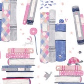 Papier Cadeau Pile de contes de livres blanc