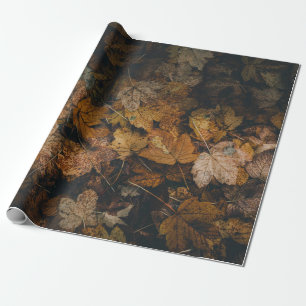 PAPIER CADEAU PILE DE FEUILLES BROWN EN MAPLE