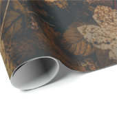 PAPIER CADEAU PILE DE FEUILLES BROWN EN MAPLE (Coin rond)