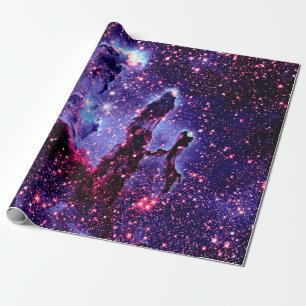 Papier Cadeau Piliers de la création violet rose pérywinkle