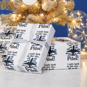 Papier Cadeau Pilote Avion Je Ne Regarde Que Le Ciel Pilote