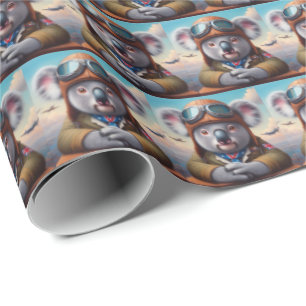 Papier Cadeau Pilote d'avion Koala