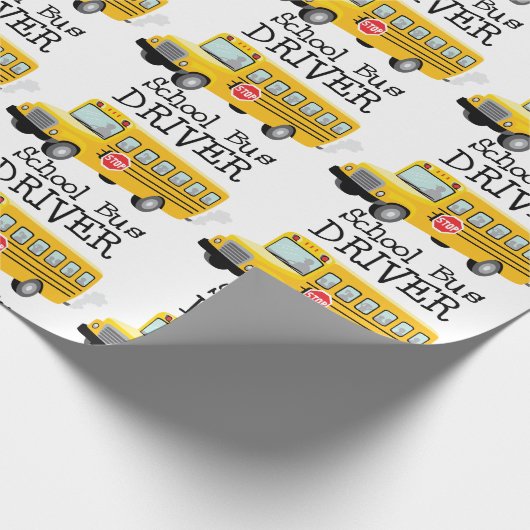 Papier Cadeau Pilote de bus scolaire (Coin)