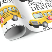 Papier Cadeau Pilote de bus scolaire (Coin rond)