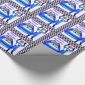 Papier Cadeau Pilote de voiture de course cadeau d'anniversaire (Coin)