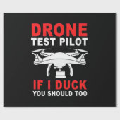 Papier Cadeau Pilote d'essai de drone (Plat)