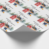 Papier Cadeau Pilote en uniforme à thème de Noël (Coin)