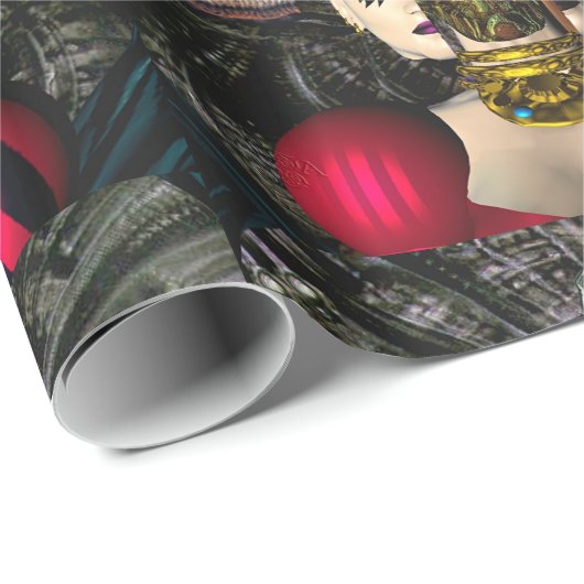 Papier Cadeau PILOTE SPACESHIP ANDROID XENIA Science-fiction (Coin rond)