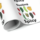 Papier Cadeau Piment Sentiment Chaud Fête Fiesta (Coin rond)