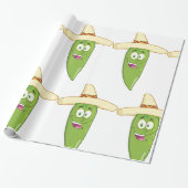 Papier Cadeau Piment Vert Souriant (Déroulé)