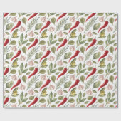 Papier Cadeau Piments, Ail, Olives et Herbes (Plat)