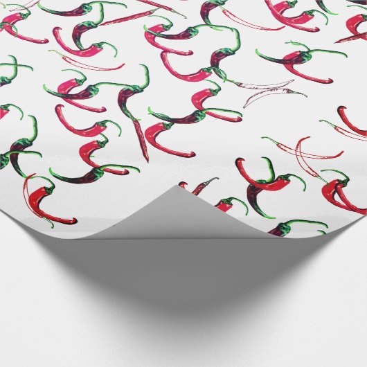 Papier Cadeau Piments chauds rouges et verts (Coin)