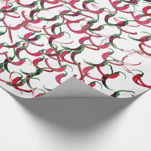 Papier Cadeau Piments chauds rouges et verts enveloppant du papi (Coin)