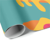 Papier Cadeau piments de noël pizza flocons de neige hiver (Coin rond)