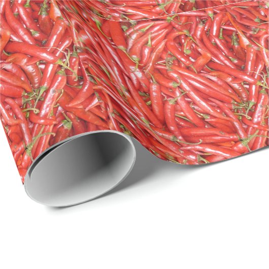 Papier Cadeau Piments rouges (Coin rond)