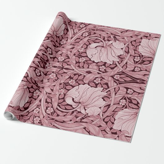 Papier Cadeau Pimpernel Maroon, William Morris (Déroulé)