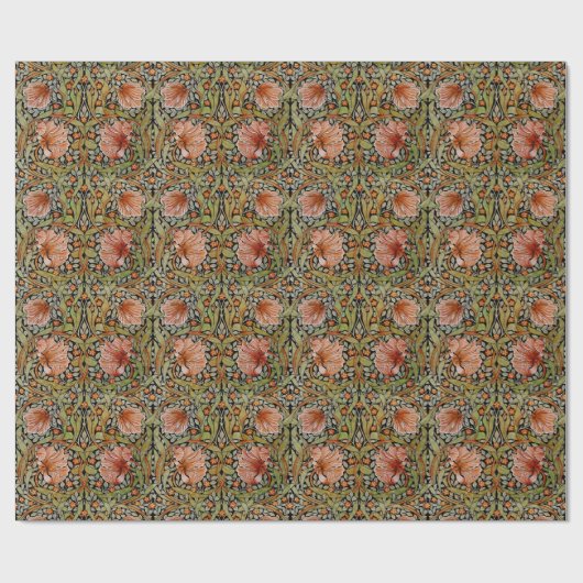 Papier Cadeau Pimpernel William Morris - Warm Sage Orange Wrappi (Plat)