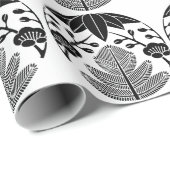 Papier Cadeau Pin bambou ume (Coin rond)