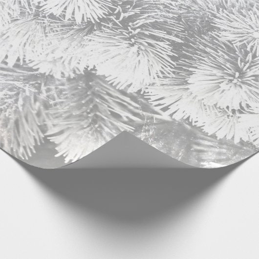 Papier Cadeau Pin de Noël blanc (Coin)