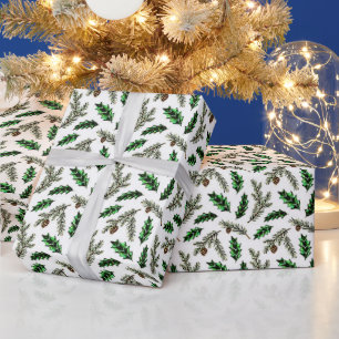 Papier Cadeau Pin et houx