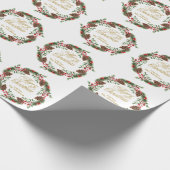 Papier Cadeau Pin rouge vert cônes or Script de Noël Werath (Coin)