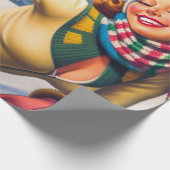 Papier Cadeau Pin Ski Vintage (Coin)