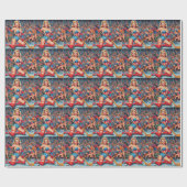 Papier Cadeau Pin-up de hockey rétro (Plat)