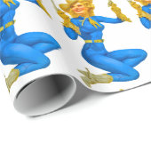 Papier Cadeau Pin-up de la petite fille Thunder_Cove (Coin rond)